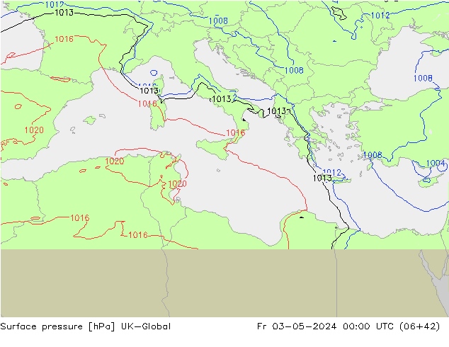 pression de l'air UK-Global ven 03.05.2024 00 UTC