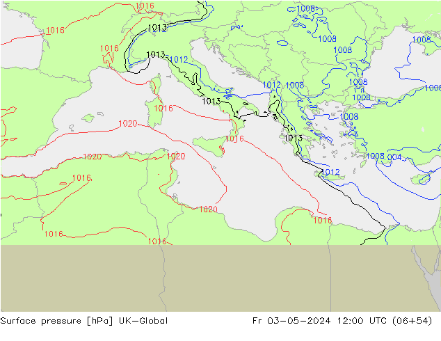 Surface pressure UK-Global Fr 03.05.2024 12 UTC