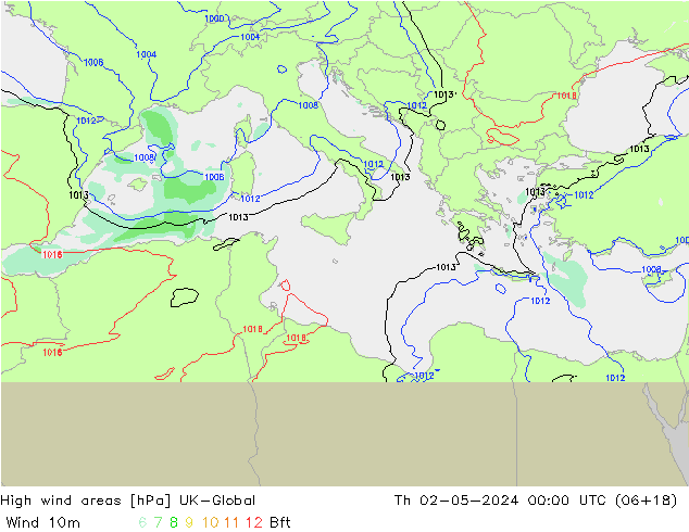 High wind areas UK-Global Th 02.05.2024 00 UTC