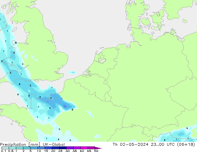Precipitation UK-Global Th 02.05.2024 00 UTC