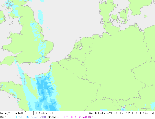 Regen/Schneefall UK-Global Mi 01.05.2024 12 UTC