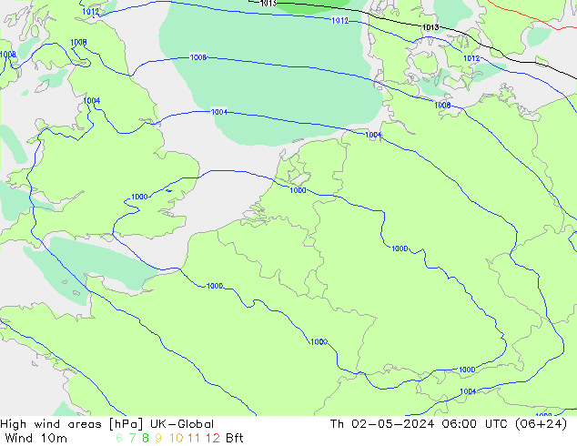 Izotacha UK-Global czw. 02.05.2024 06 UTC