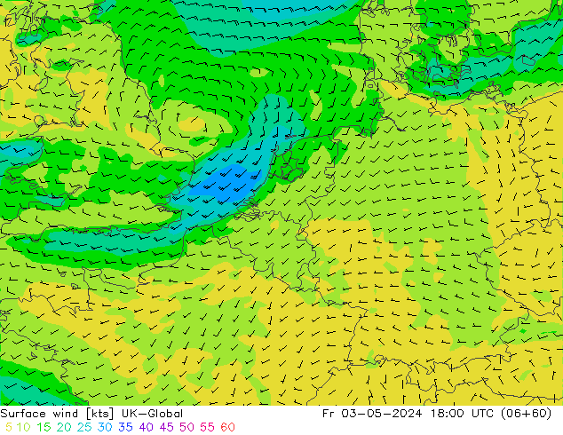 Viento 10 m UK-Global vie 03.05.2024 18 UTC