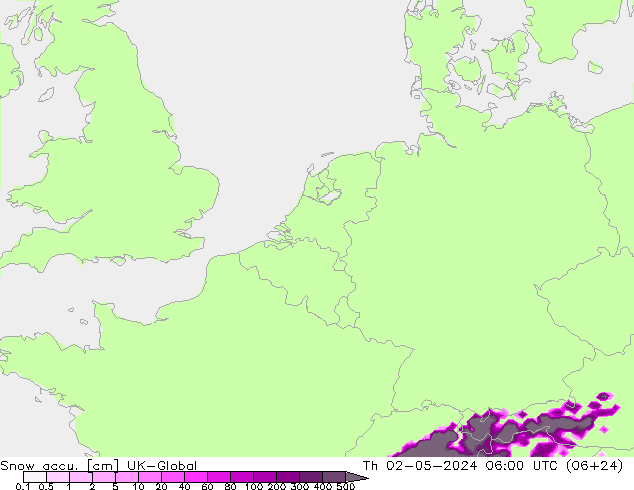 Глубина снега UK-Global чт 02.05.2024 06 UTC