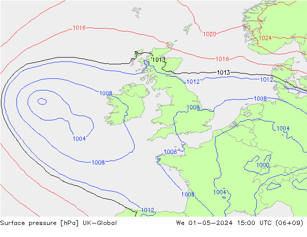 Yer basıncı UK-Global Çar 01.05.2024 15 UTC