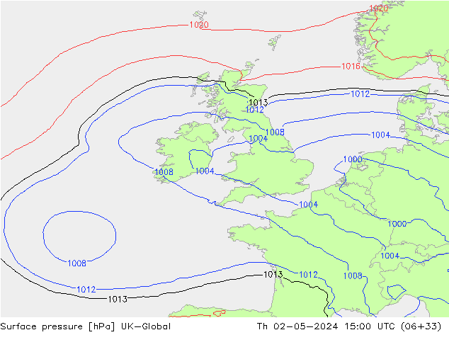 приземное давление UK-Global чт 02.05.2024 15 UTC