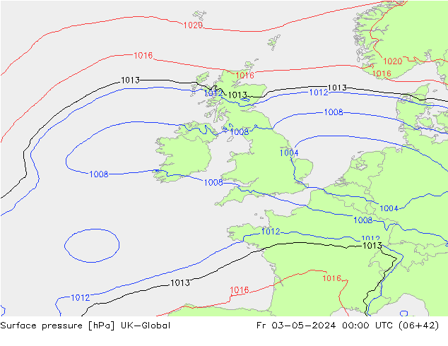 Surface pressure UK-Global Fr 03.05.2024 00 UTC