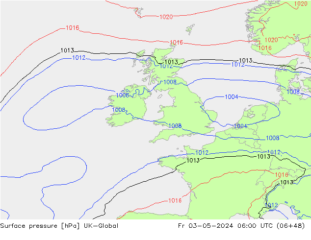 Surface pressure UK-Global Fr 03.05.2024 06 UTC