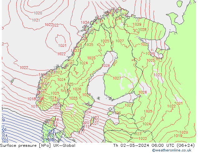 pressão do solo UK-Global Qui 02.05.2024 06 UTC