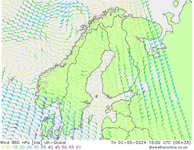 Wind 850 hPa UK-Global do 02.05.2024 15 UTC