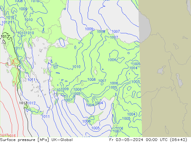 pression de l'air UK-Global ven 03.05.2024 00 UTC