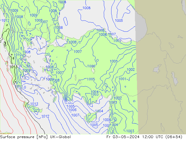 приземное давление UK-Global пт 03.05.2024 12 UTC