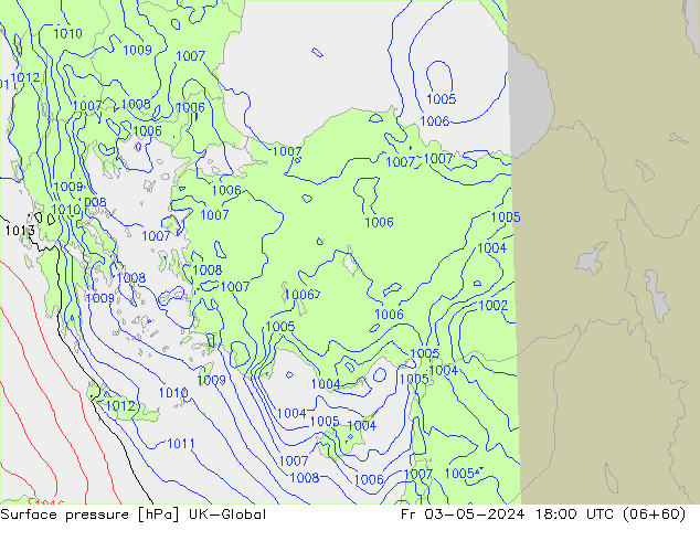 Surface pressure UK-Global Fr 03.05.2024 18 UTC