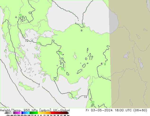 Height/Temp. 950 hPa UK-Global  03.05.2024 18 UTC