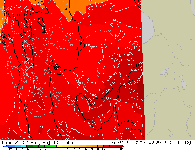 Theta-W 850hPa UK-Global vr 03.05.2024 00 UTC