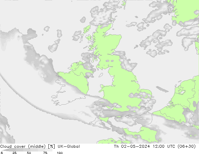 Nubes medias UK-Global jue 02.05.2024 12 UTC