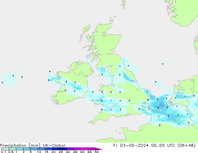 Yağış UK-Global Cu 03.05.2024 06 UTC