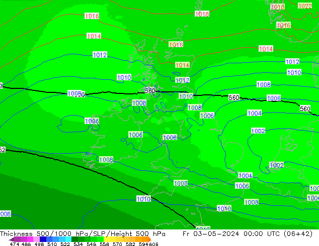 Thck 500-1000hPa UK-Global pt. 03.05.2024 00 UTC