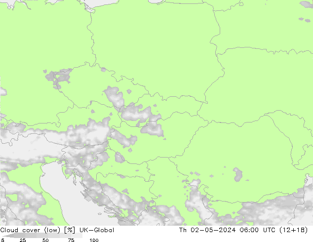 Cloud cover (low) UK-Global Th 02.05.2024 06 UTC