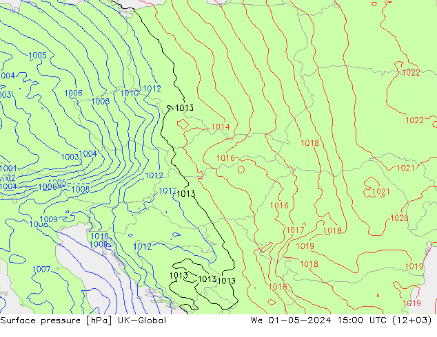 Surface pressure UK-Global We 01.05.2024 15 UTC