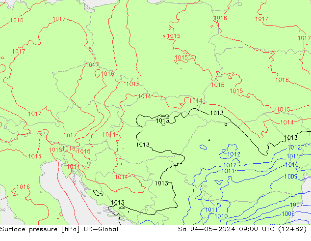 Surface pressure UK-Global Sa 04.05.2024 09 UTC