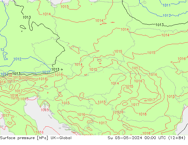 Presión superficial UK-Global dom 05.05.2024 00 UTC