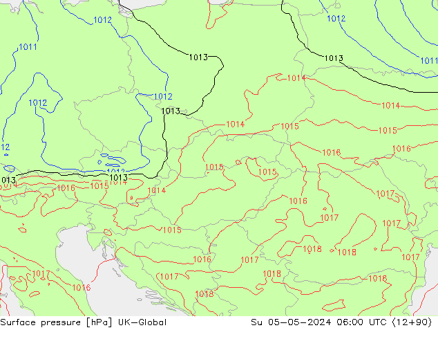 Surface pressure UK-Global Su 05.05.2024 06 UTC