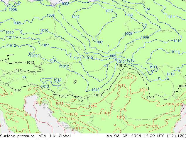 Luchtdruk (Grond) UK-Global ma 06.05.2024 12 UTC