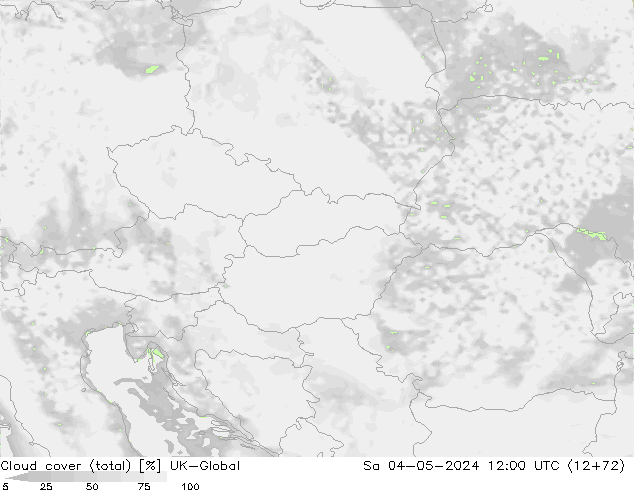 Cloud cover (total) UK-Global So 04.05.2024 12 UTC