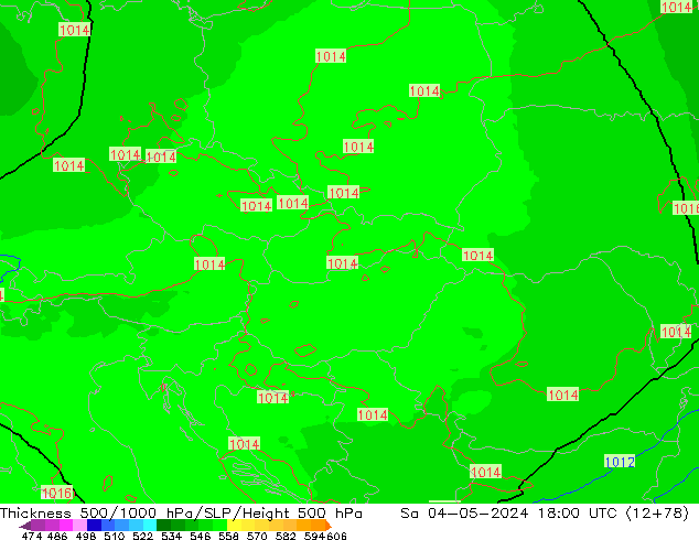 Thck 500-1000гПа UK-Global сб 04.05.2024 18 UTC