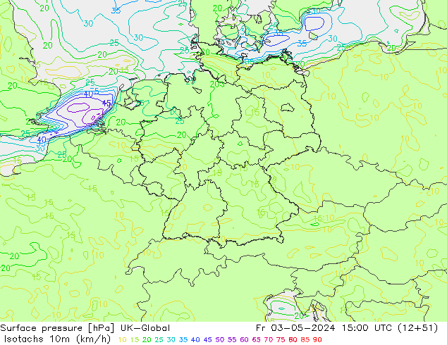 Izotacha (km/godz) UK-Global pt. 03.05.2024 15 UTC