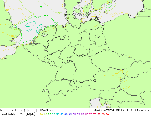 Isotachs (mph) UK-Global сб 04.05.2024 00 UTC