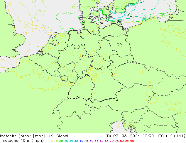 Isotachs (mph) UK-Global mar 07.05.2024 12 UTC
