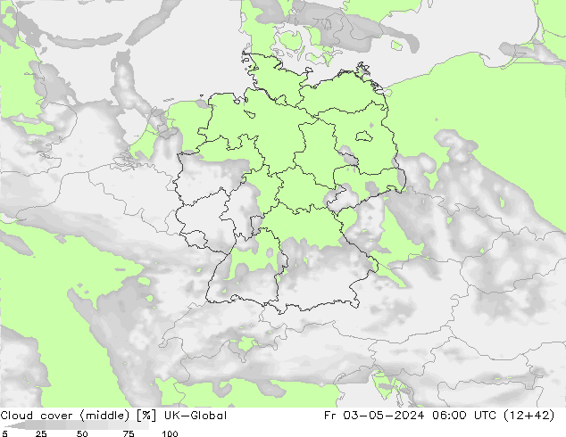 Cloud cover (middle) UK-Global Fr 03.05.2024 06 UTC