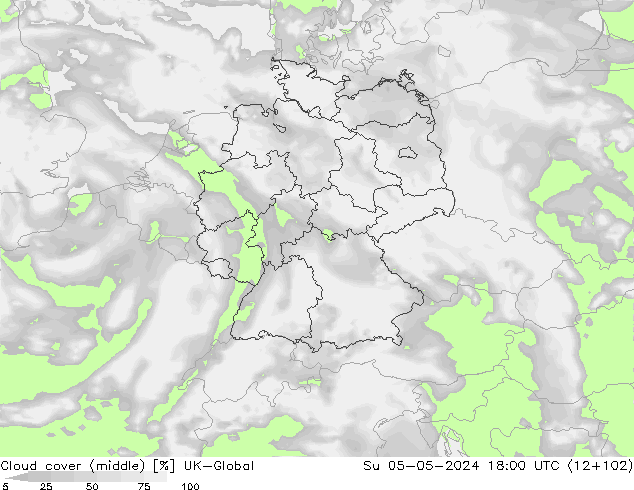 Cloud cover (middle) UK-Global Su 05.05.2024 18 UTC