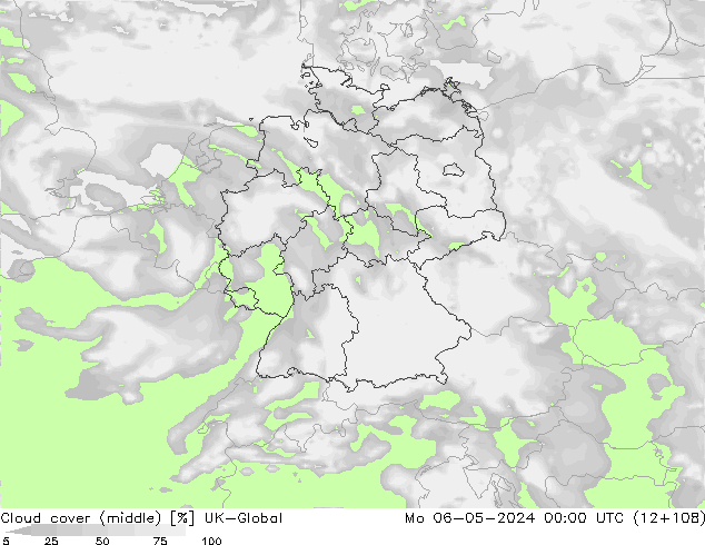 Bewolking (Middelb.) UK-Global ma 06.05.2024 00 UTC