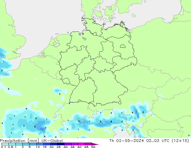 precipitação UK-Global Qui 02.05.2024 03 UTC