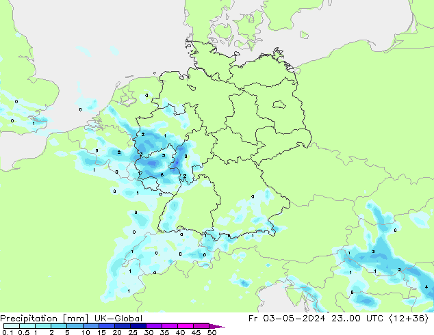 Precipitation UK-Global Fr 03.05.2024 00 UTC