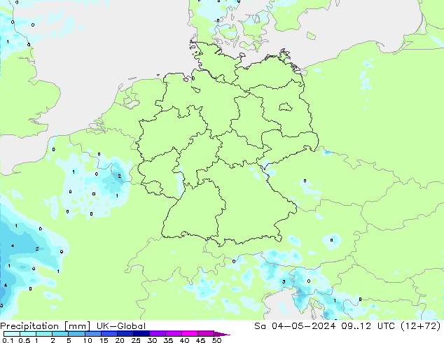 Precipitation UK-Global Sa 04.05.2024 12 UTC