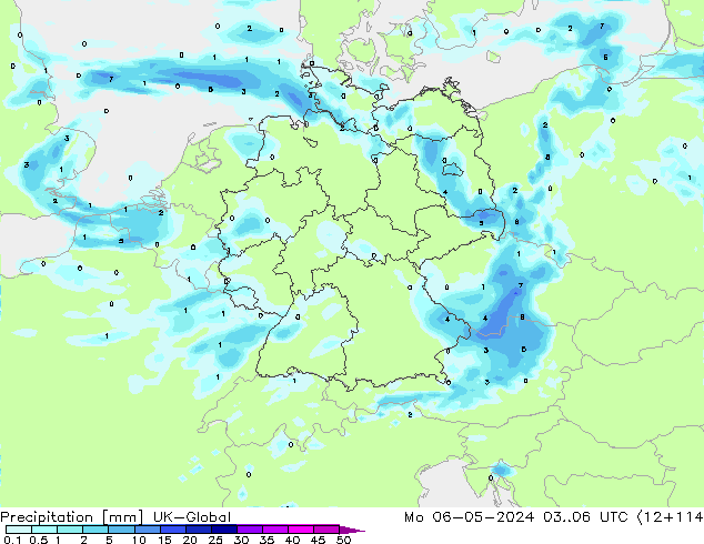 Précipitation UK-Global lun 06.05.2024 06 UTC