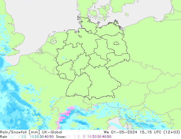 Lluvia/nieve UK-Global mié 01.05.2024 15 UTC