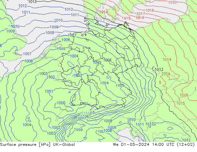 Bodendruck UK-Global Mi 01.05.2024 14 UTC