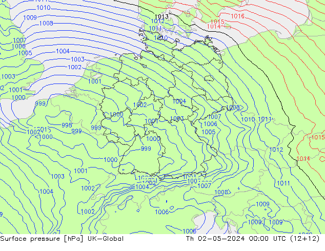 Luchtdruk (Grond) UK-Global do 02.05.2024 00 UTC