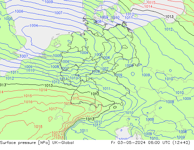 приземное давление UK-Global пт 03.05.2024 06 UTC