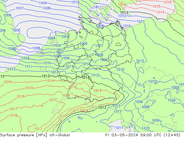 Luchtdruk (Grond) UK-Global vr 03.05.2024 09 UTC