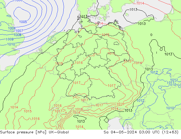 Presión superficial UK-Global sáb 04.05.2024 03 UTC