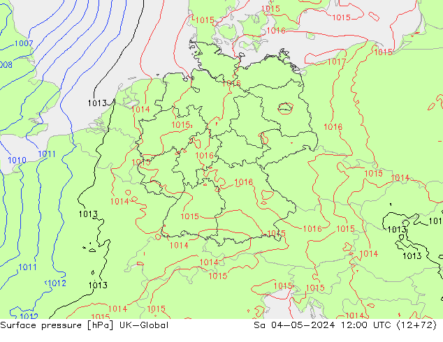 Surface pressure UK-Global Sa 04.05.2024 12 UTC