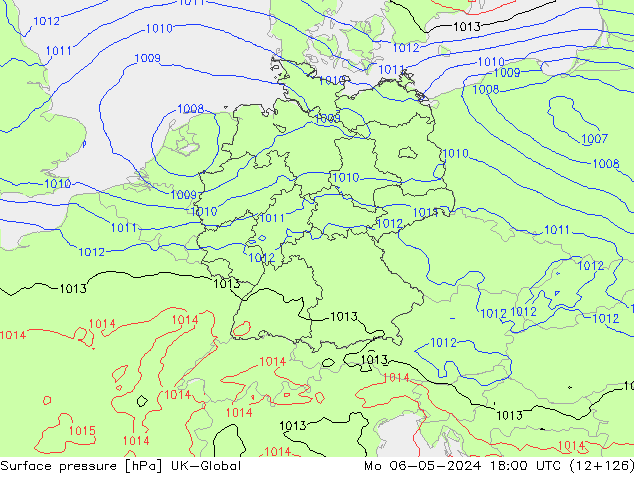 Surface pressure UK-Global Mo 06.05.2024 18 UTC