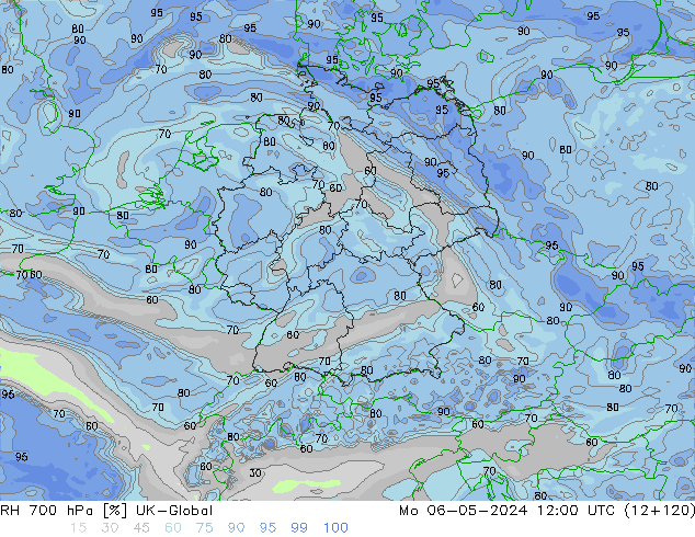 RH 700 hPa UK-Global Mo 06.05.2024 12 UTC