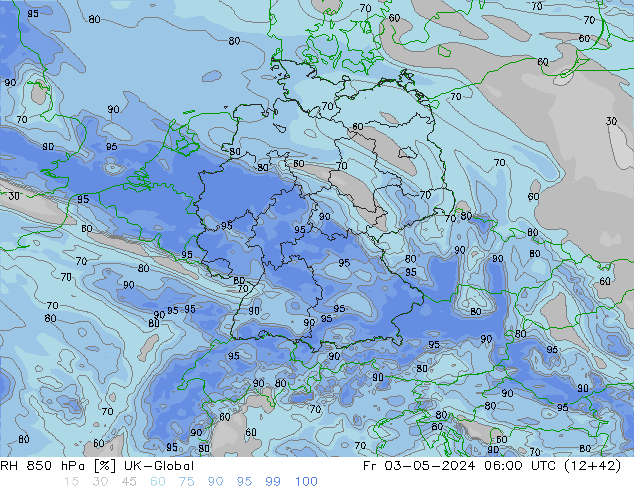 RH 850 hPa UK-Global Fr 03.05.2024 06 UTC